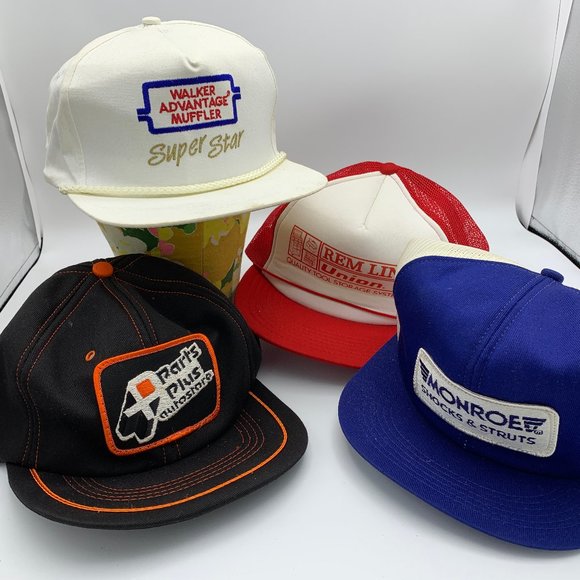 Vintage Other - NWOT 4 Vintage 1980’s automotive trucker hats